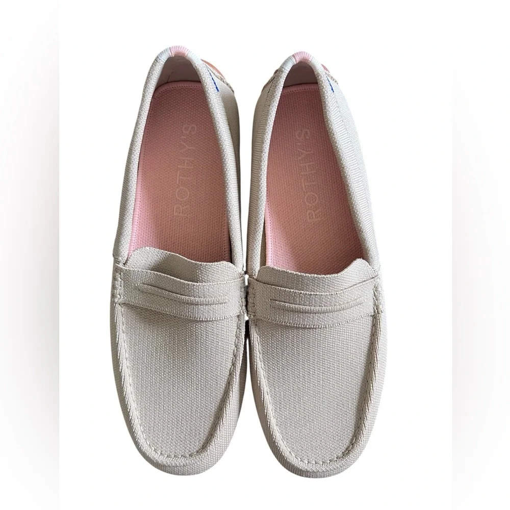 Rothy’s The Driver Loafers in Sesame Cream Tan Beige Flat Slip On Shoes Size 11 - Picture 11 of 14